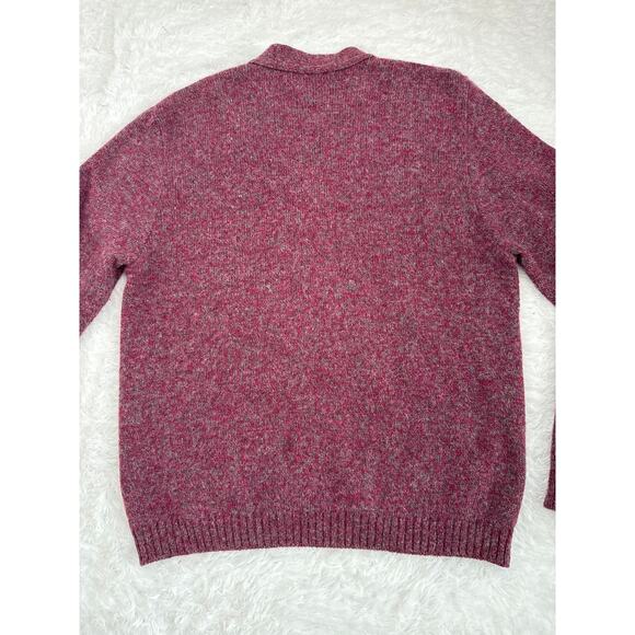 Vintage Jantzen Made USA Burgundy Wool Blend Button Up grandpa Cardigan large - Picture 9 of 16